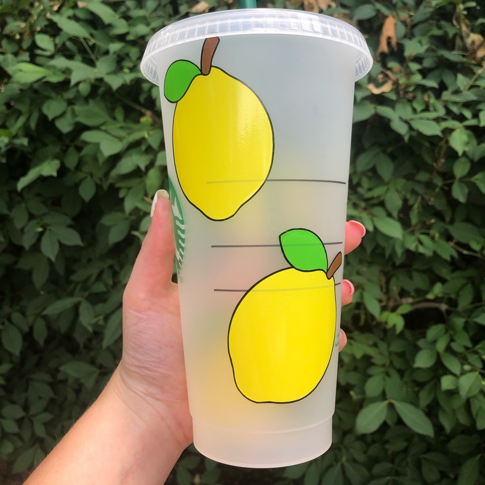 Custom Starbucks Cup summer cup with lemons